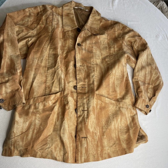 Michael Irvin suede brown jacket men XL #88 Dalkas Cowboys button up dry clean